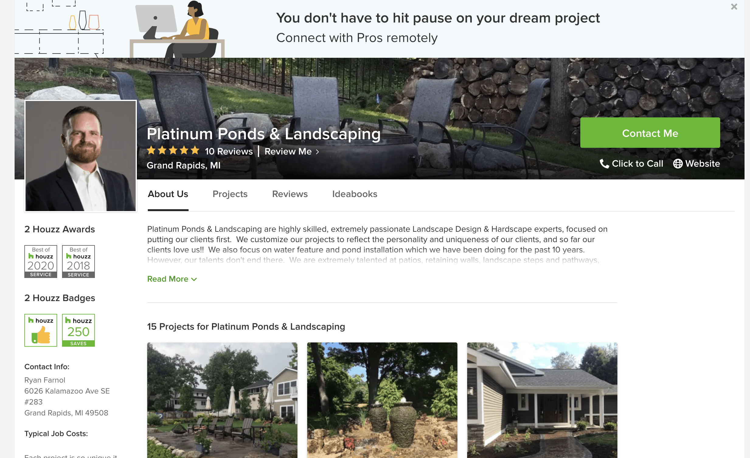 houzz landscaper profile