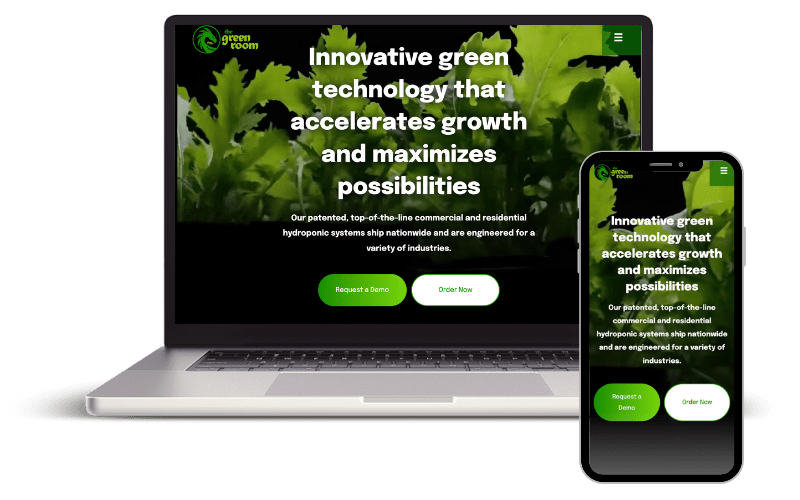 Green Room Hydroponics website